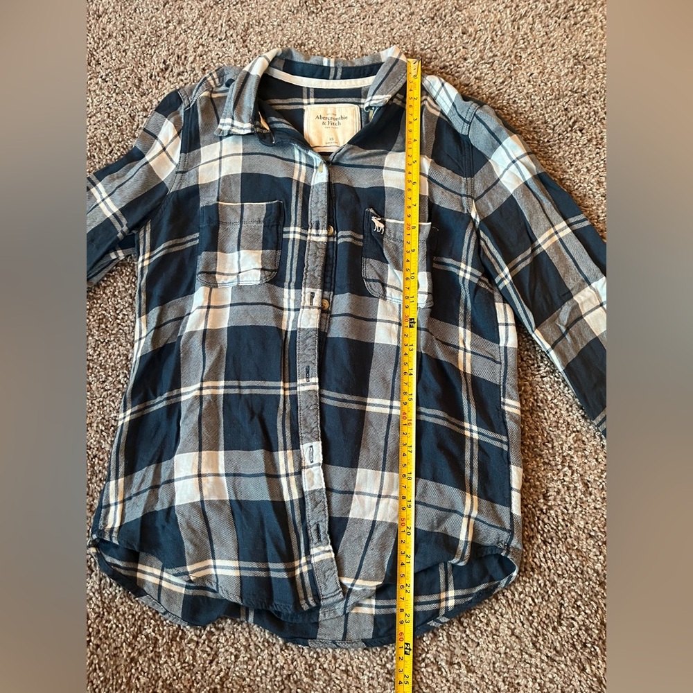 Vintage Abercrombie and Fitch Womens Blue Flannel Size XS - Picture 6 of 6